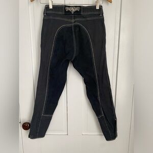 Black stretch cotton Romfh 26R Horseback Riding Pants with contrast Stitching